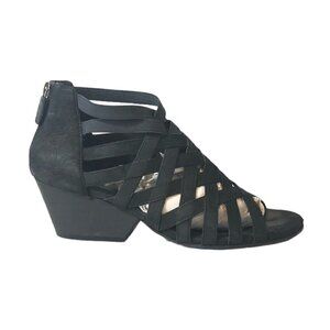 Eileen Fisher Oodle Criss Cross Sandals Women's Size 7.5 Black  Open Toe Heels